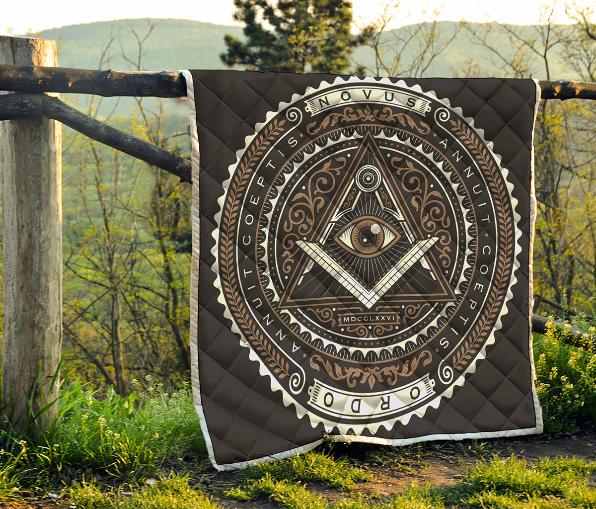 All Seeing Eye Symbol Print Quilt