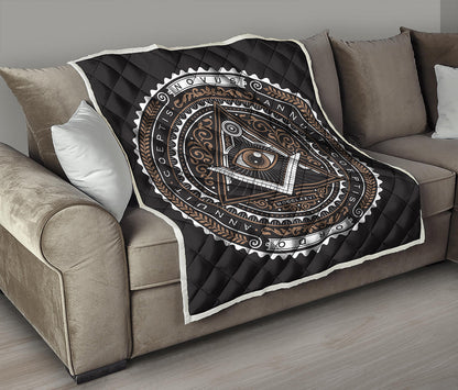 All Seeing Eye Symbol Print Quilt