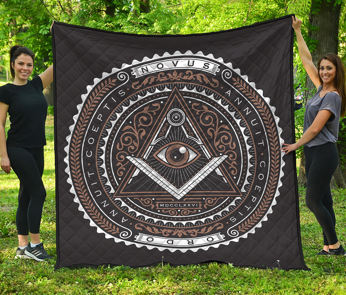 All Seeing Eye Symbol Print Quilt