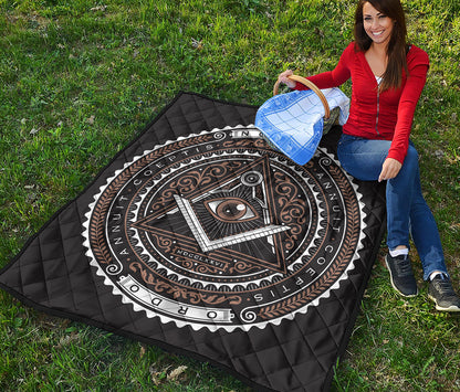 All Seeing Eye Symbol Print Quilt