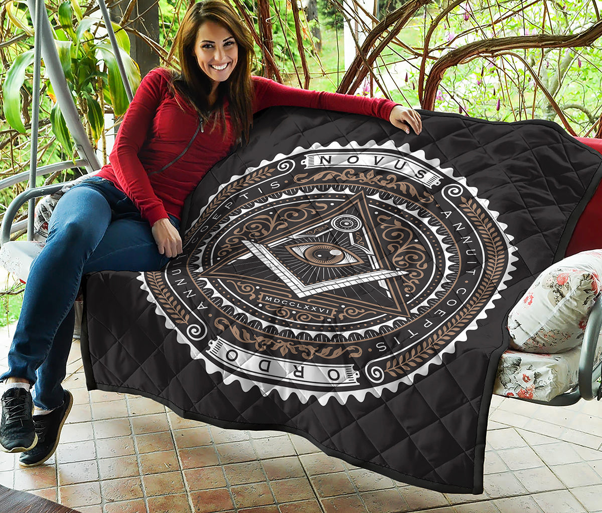 All Seeing Eye Symbol Print Quilt