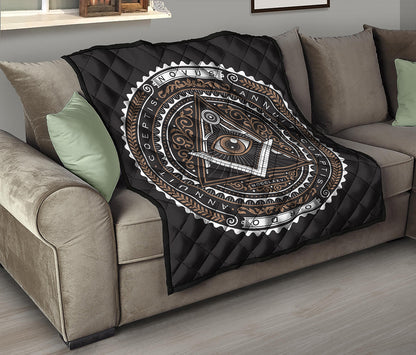 All Seeing Eye Symbol Print Quilt