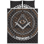 All Seeing Eye Symbol Print Quilt Bed Set