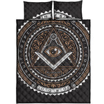 All Seeing Eye Symbol Print Quilt Bed Set