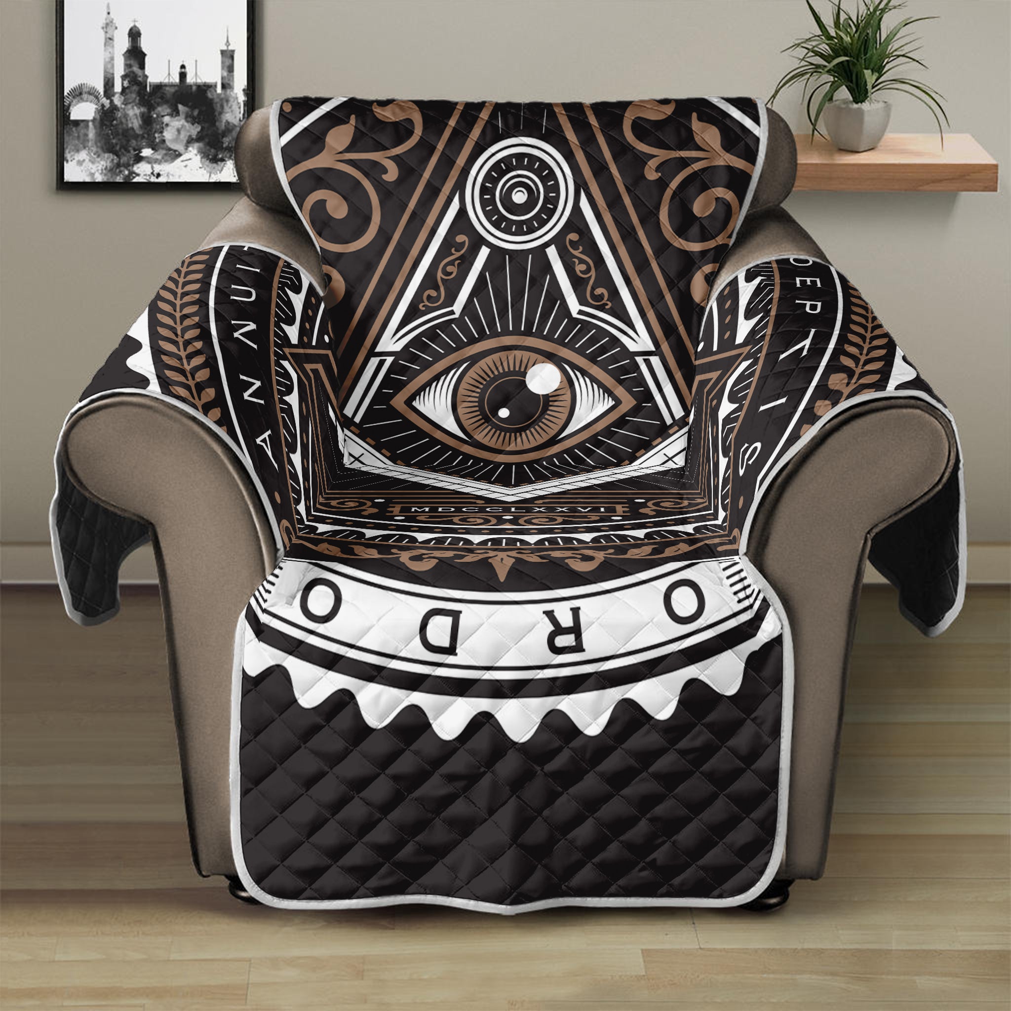 All Seeing Eye Symbol Print Recliner Protector