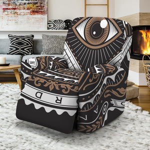 All Seeing Eye Symbol Print Recliner Slipcover