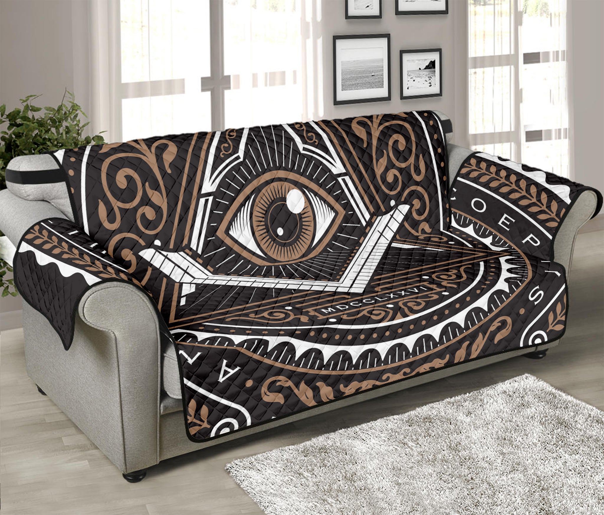 All Seeing Eye Symbol Print Sofa Protector