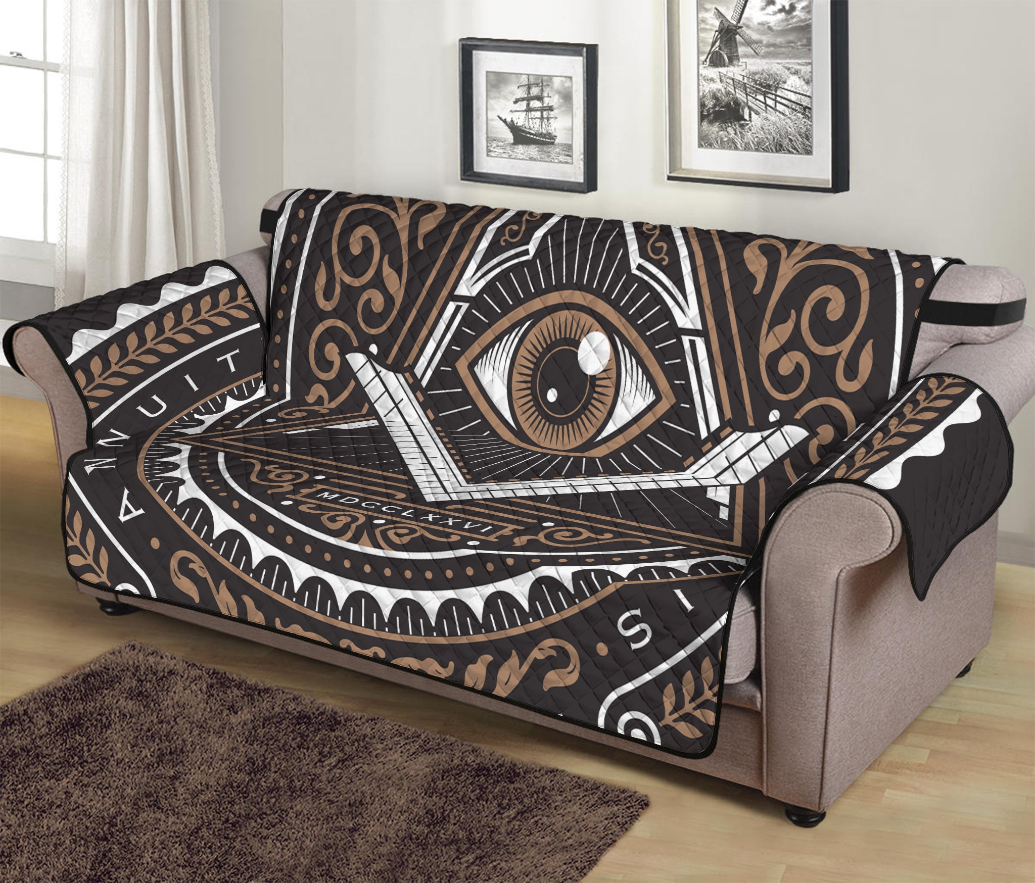 All Seeing Eye Symbol Print Sofa Protector