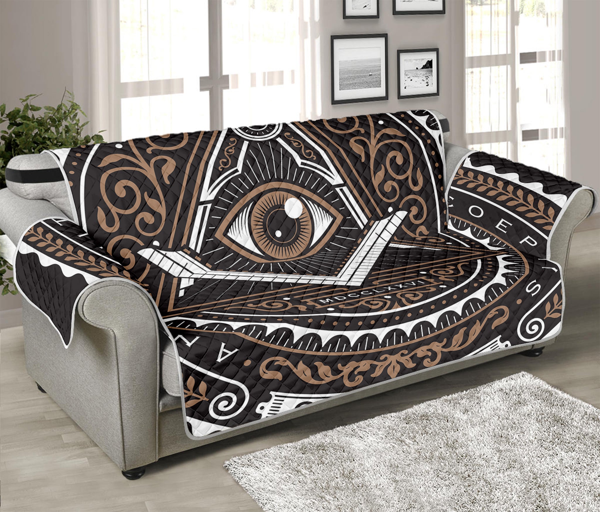 All Seeing Eye Symbol Print Sofa Protector