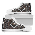 All Seeing Eye Symbol Print White High Top Sneakers