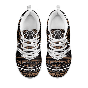 All Seeing Eye Symbol Print White Sneakers