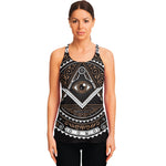 All Seeing Eye Symbol Print Women's Racerback Tank Top