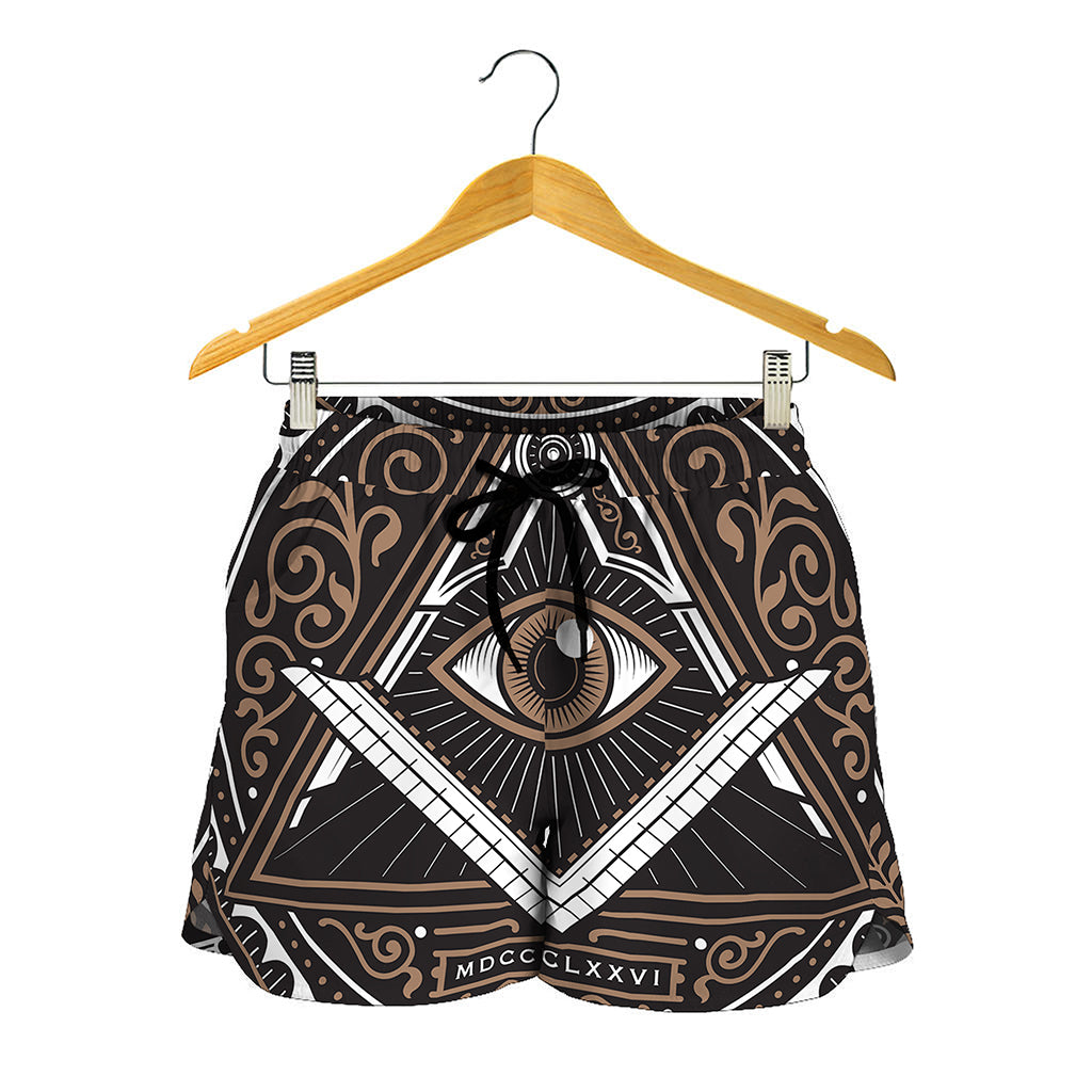 All Seeing Eye Symbol Print Women's Shorts