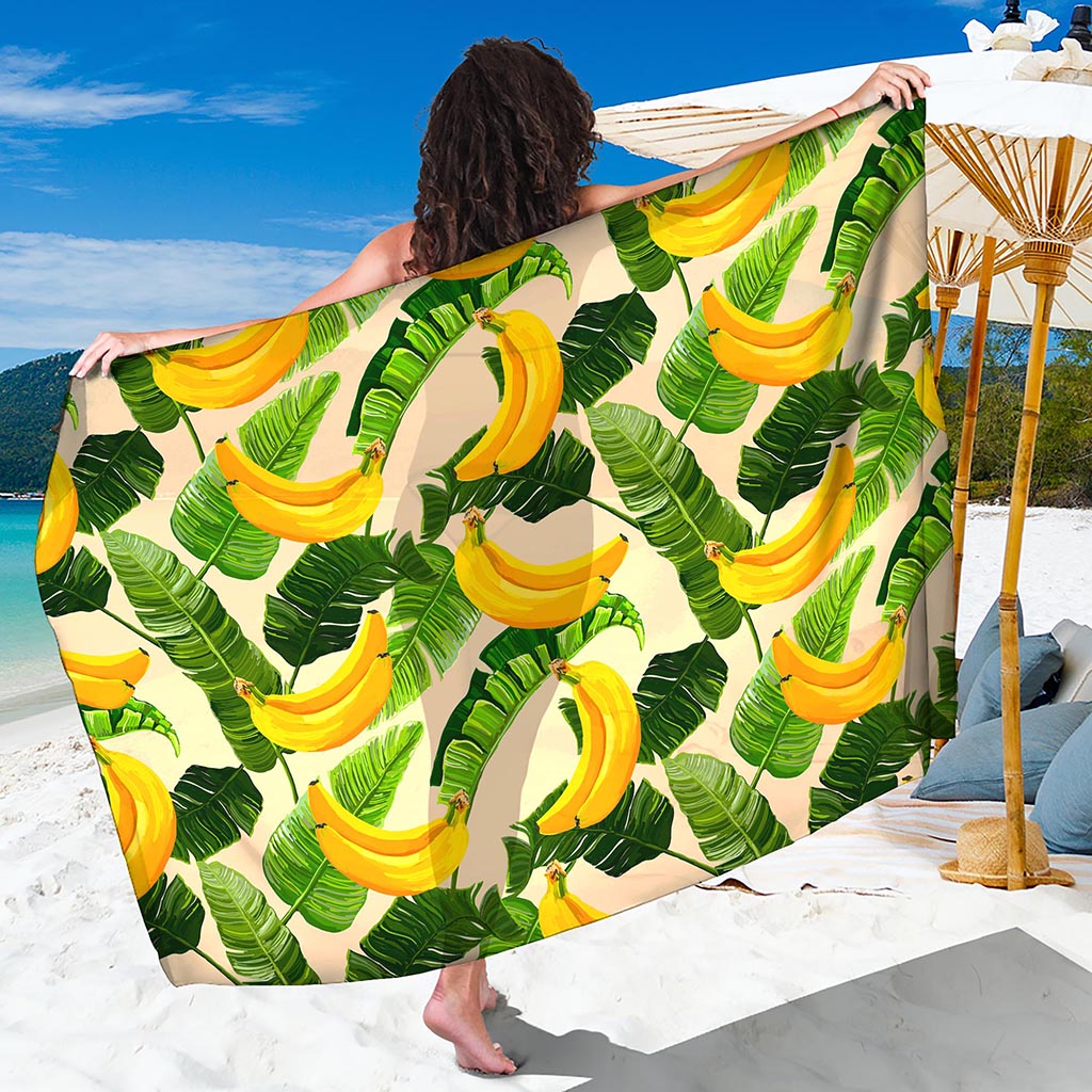 Aloha Banana Pattern Print Beach Sarong Wrap