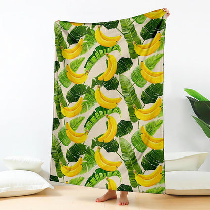 Aloha Banana Pattern Print Blanket