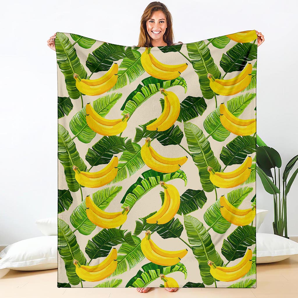 Aloha Banana Pattern Print Blanket