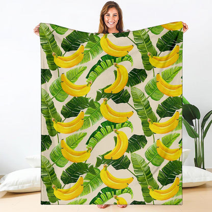 Aloha Banana Pattern Print Blanket
