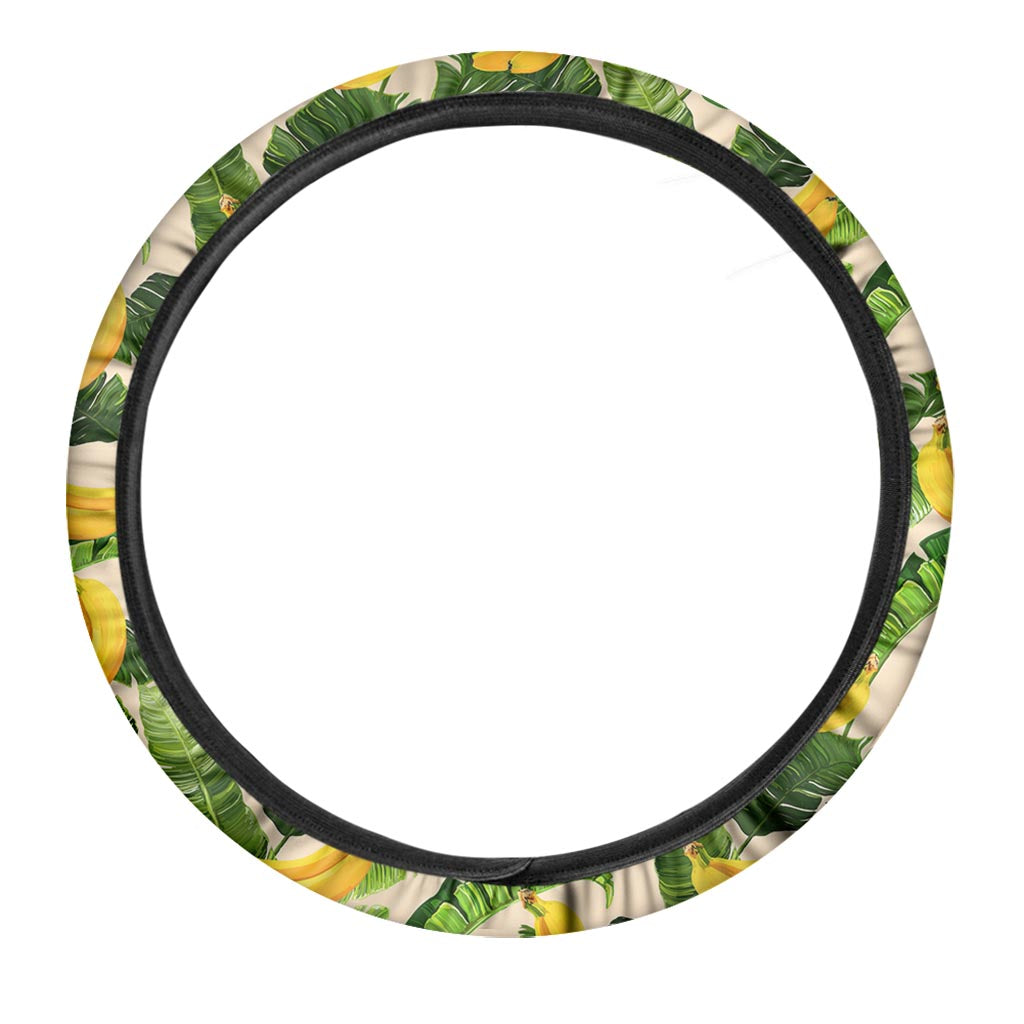 Aloha Banana Pattern Print Car Steering Wheel Cover