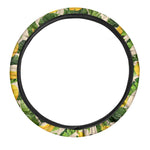 Aloha Banana Pattern Print Car Steering Wheel Cover