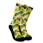 Aloha Banana Pattern Print Crew Socks