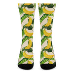 Aloha Banana Pattern Print Crew Socks