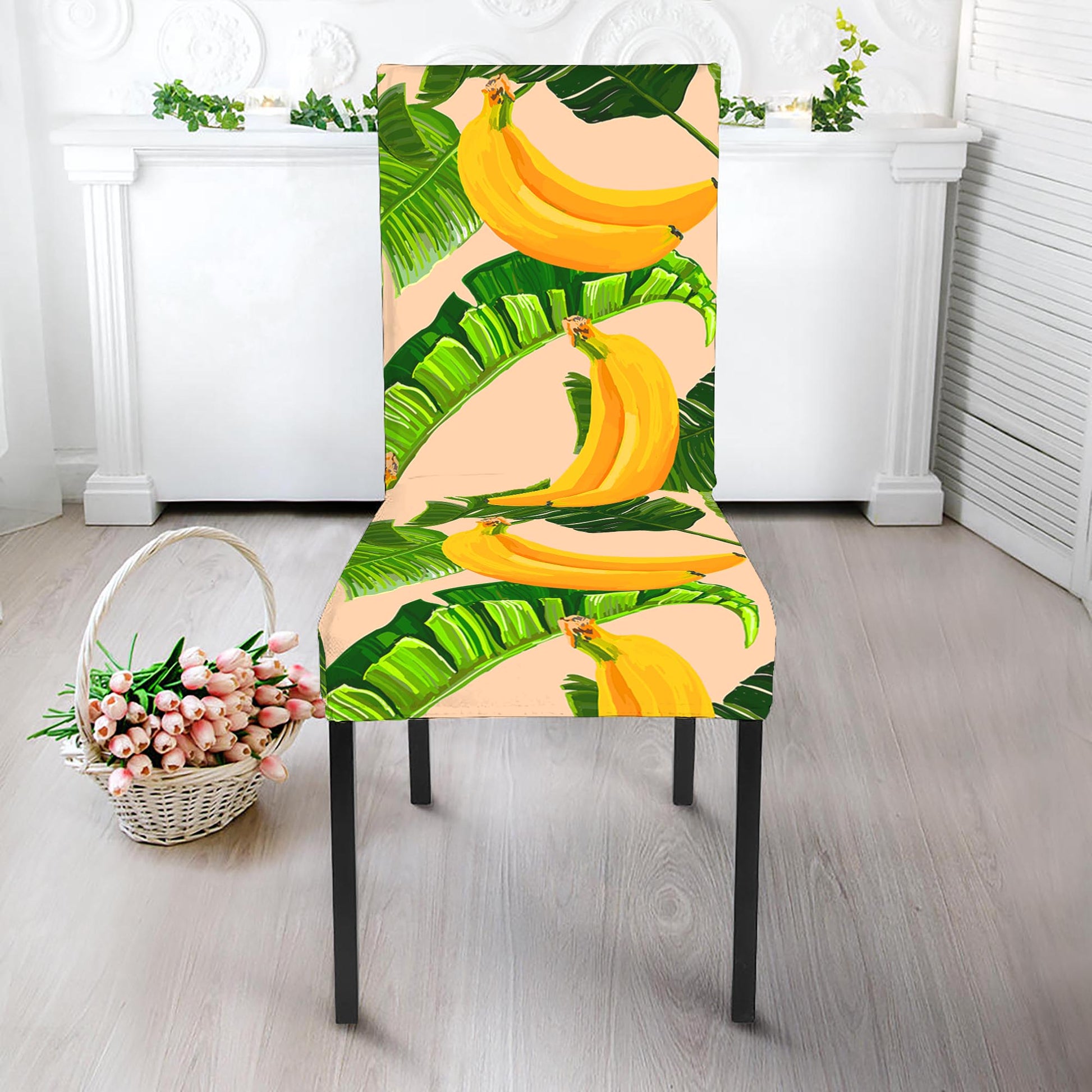 Aloha Banana Pattern Print Dining Chair Slipcover