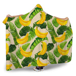 Aloha Banana Pattern Print Hooded Blanket