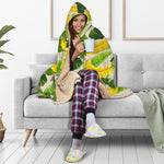 Aloha Banana Pattern Print Hooded Blanket