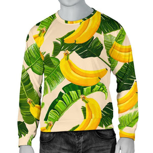 Aloha Banana Pattern Print Men's Crewneck Sweatshirt GearFrost