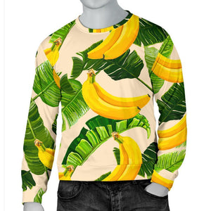 Aloha Banana Pattern Print Men's Crewneck Sweatshirt GearFrost