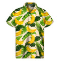 Aloha Banana Pattern Print Men's Short Sleeve Shirt