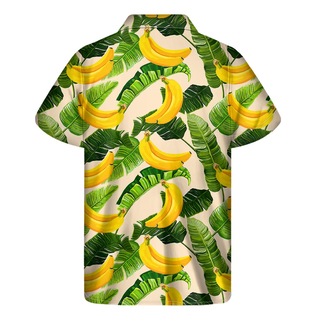 Aloha Banana Pattern Print Men's Short Sleeve Shirt