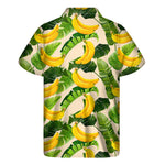 Aloha Banana Pattern Print Men's Short Sleeve Shirt