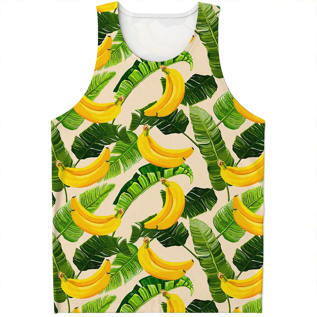 Aloha Banana Pattern Print Men's Tank Top
