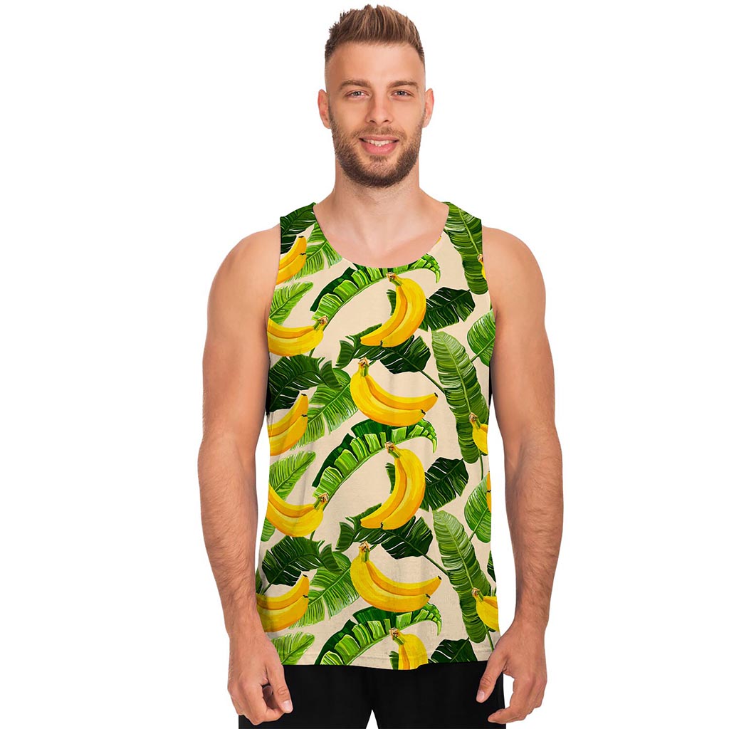 Aloha Banana Pattern Print Men's Tank Top