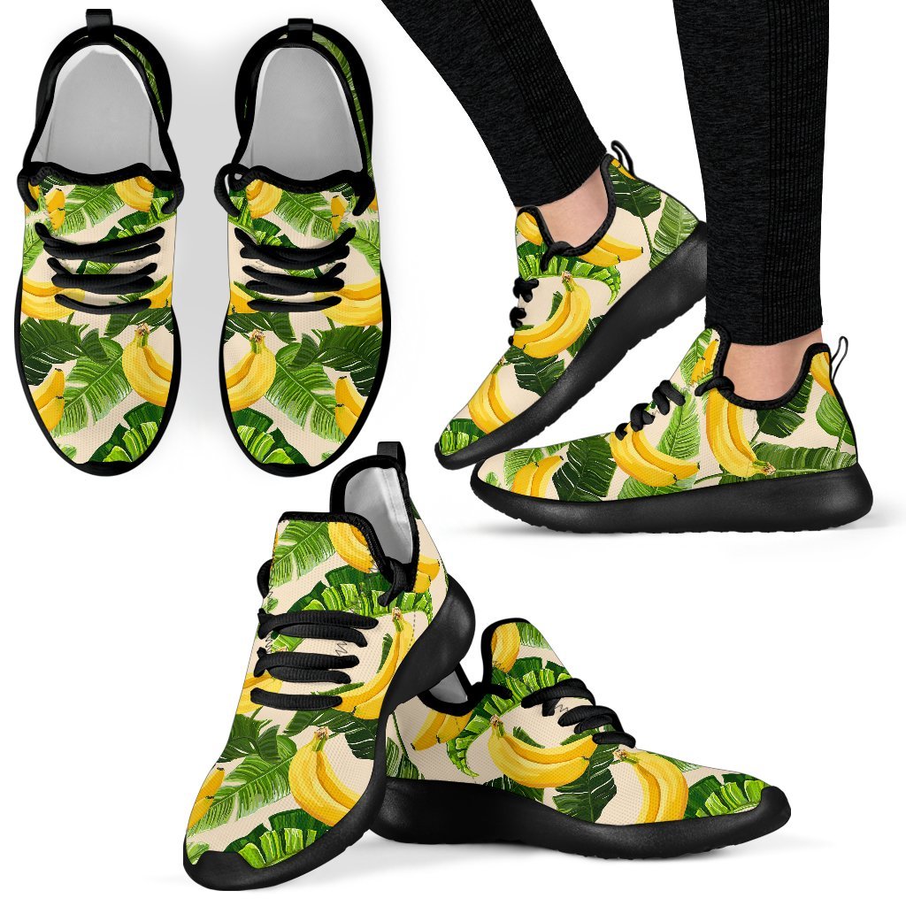 Aloha Banana Pattern Print Mesh Knit Shoes GearFrost