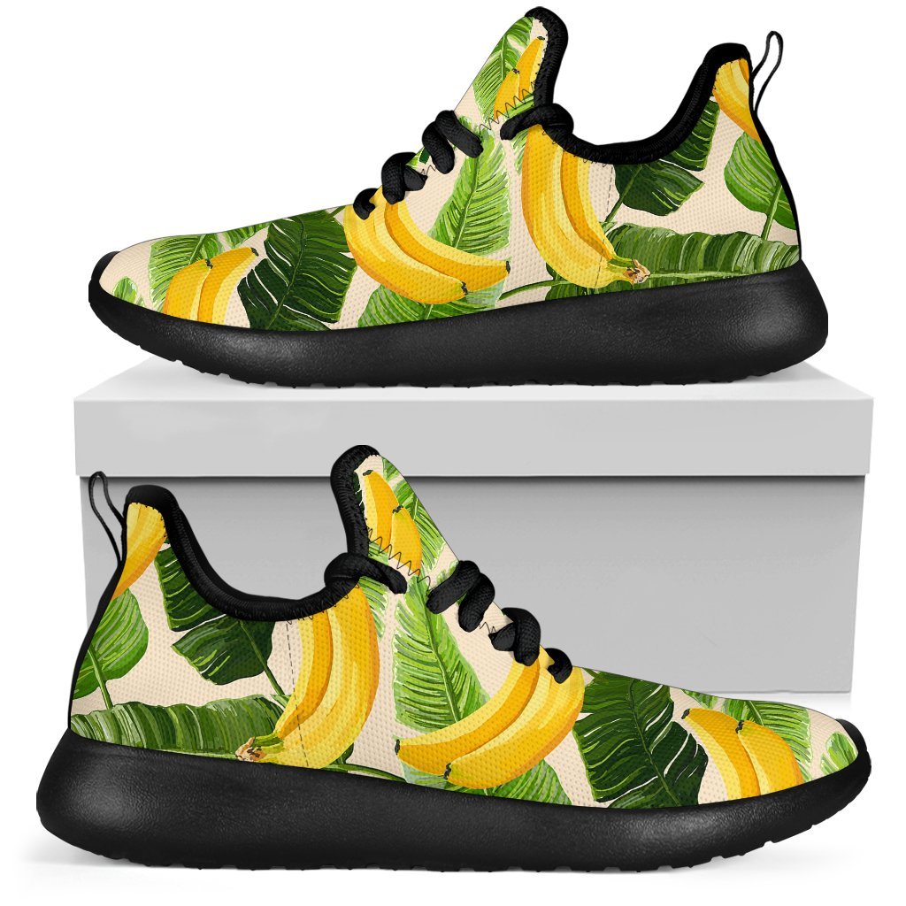 Aloha Banana Pattern Print Mesh Knit Shoes GearFrost