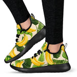 Aloha Banana Pattern Print Mesh Knit Shoes GearFrost