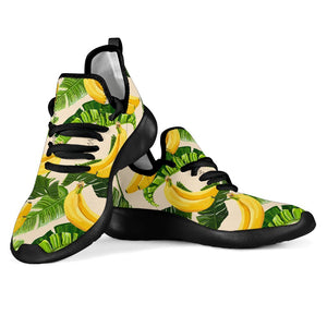 Aloha Banana Pattern Print Mesh Knit Shoes GearFrost