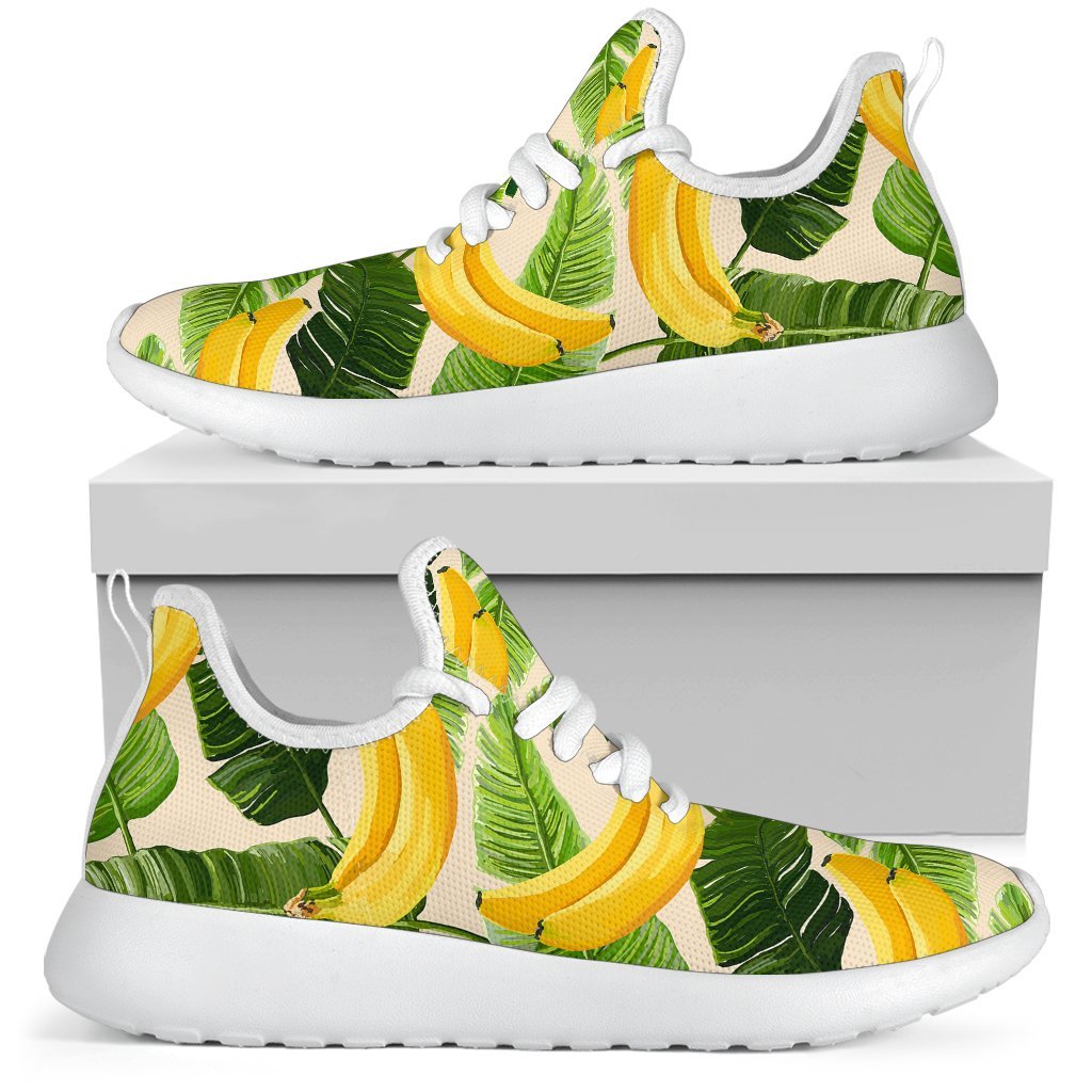 Aloha Banana Pattern Print Mesh Knit Shoes GearFrost