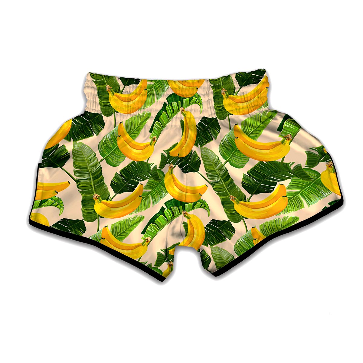 Aloha Banana Pattern Print Muay Thai Boxing Shorts