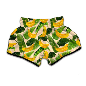 Aloha Banana Pattern Print Muay Thai Boxing Shorts