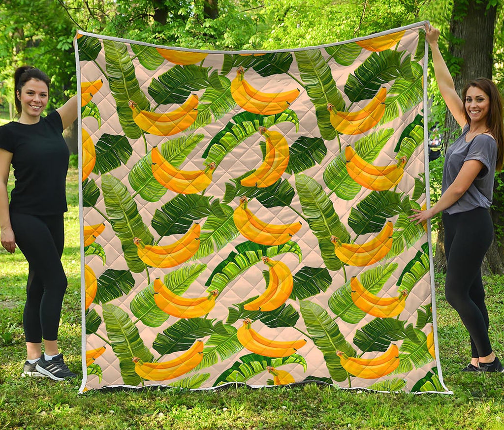 Aloha Banana Pattern Print Quilt