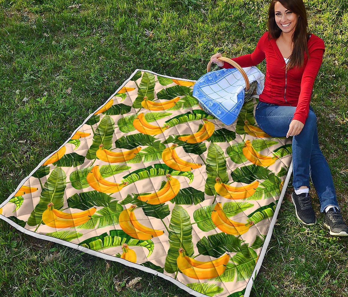 Aloha Banana Pattern Print Quilt