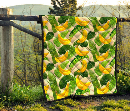 Aloha Banana Pattern Print Quilt