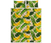 Aloha Banana Pattern Print Quilt Bed Set