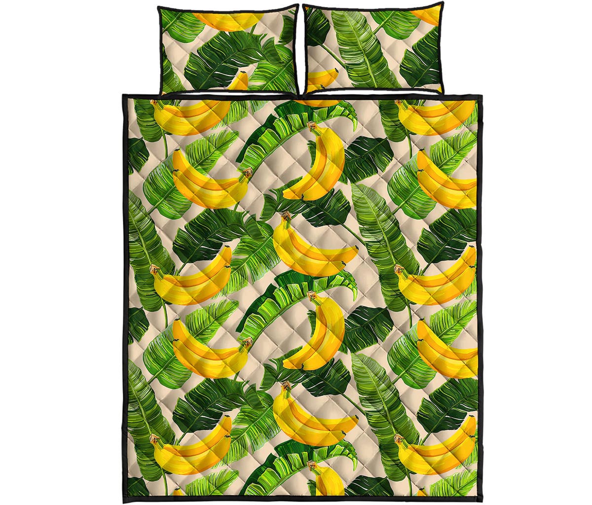 Aloha Banana Pattern Print Quilt Bed Set