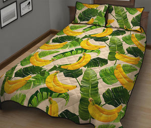 Aloha Banana Pattern Print Quilt Bed Set