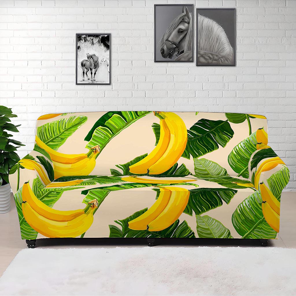 Aloha Banana Pattern Print Sofa Cover