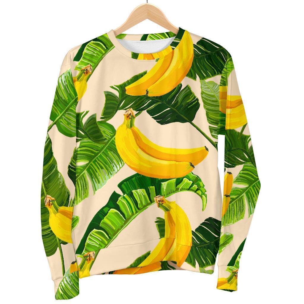 Aloha Banana Pattern Print Women's Crewneck Sweatshirt GearFrost